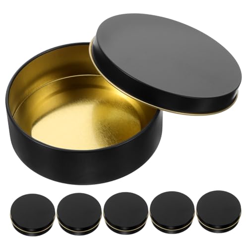 Uonlytech 6 Stück Balsam-Kerzenglas runden geprägt Kerzen Machen Dosen Schiffe Kerzen-Kit Aufbewahrungskoffer für unterwegs kleine Behälter kleine Kisten Kerzen & Halter Weißblech Schwarz Uonlytech 6 Stück Balsam-Kerzenglas runden geprägt Kerzen Machen Dosen Schiffe Kerzen-Kit Aufbewahrungskoffer für unterwegs kleine Behälter kleine Kisten Kerzen & Halter Weißblech Schwarz von Uonlytech