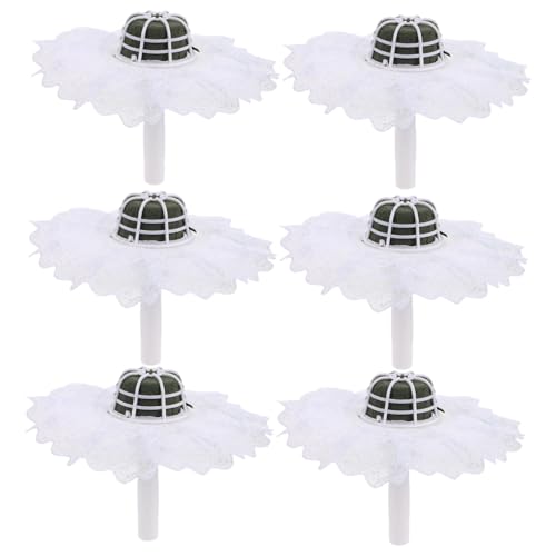 Uonlytech Eleganter Blumenstraußhalter Aus Spitze Blumenschaum Für Hochzeitsblumenarrangements 6 Stück von Uonlytech