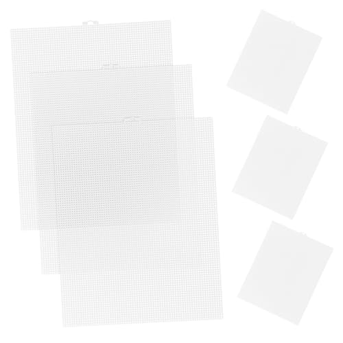 Uonlytech 6 Stück Erntegitterblätter Netz Canvas-Stoff Stich Handwerk Häkeln Leer Basteln Bestickt Stickstoff Stickerei Nähen Klare Mesh- Zum Sticken Plastik von Uonlytech