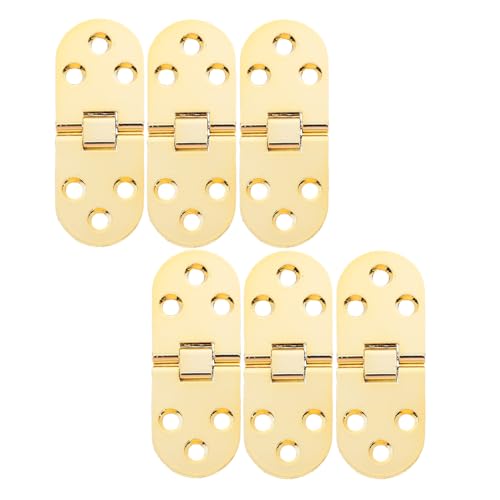 Uonlytech 6 Stück Klappbare Metall Hinges für Faltbare Tische Verborgene Scharniere für Schranktüren und Kleine Türen Robust und Leicht Austauschbar von Uonlytech