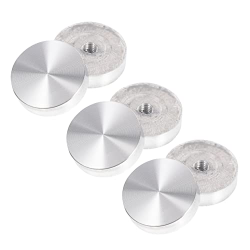 Uonlytech 6stücke Aluminiumlegierung Kreisscheibe Glasplattenadapter Für Tische Runde Aluminiumscheiben Silberne Aluminiumdiscs von Uonlytech