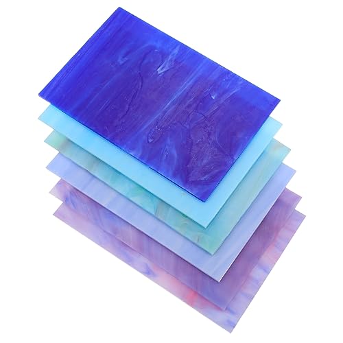 Uonlytech 6 Stück Teiliges Farbiger Kathedral Mosaikplatten Bunte DIY Glasstücke mit Wasserwellenmuster für Bastelprojekte Wanddekoration und Kerzenhalter Vielseitig Verwendbar von Uonlytech