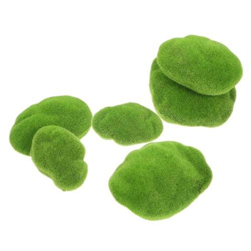 Uonlytech 6 Stück Teiliges Künstliche Moosbälle Dekorative Moossteine Simulierte Moosdekoration für Blumenarrangements Miniaturgärten DIY Basteln Leicht und Pflegefrei von Uonlytech
