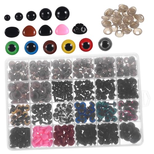 Uonlytech 600 Stück Augen und Nasenset Puppenaugen für Schüttgut Bastelaugen zum Häkeln handwerkliche Augen Knopfaugen Sicherheitsaugen kleine Augen zum Basteln gefüllte Häkelaugen Plastik Uonlytech 600 Stück Augen und Nasenset Puppenaugen für Schüttgut Bastelaugen zum Häkeln handwerkliche Augen Knopfaugen Sicherheitsaugen kleine Augen zum Basteln gefüllte Häkelaugen Plastik von Uonlytech