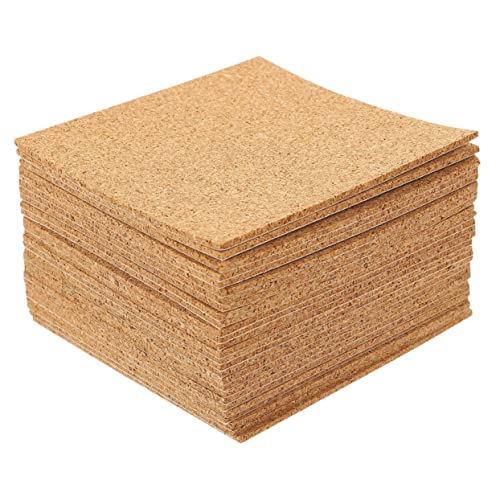 Uonlytech 60stücke Selbstklebende Korkplatten Quadratische Korkuntersetzer DIY Bastelmaterialien Zum Schutz Von Oberflächen Und Geräuschreduzierung von Uonlytech