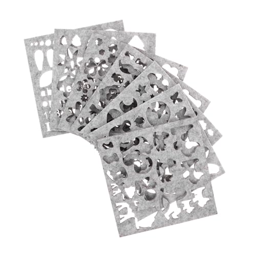Uonlytech 7 Blätter Wollfilzform Handwerk Nadelfilzschablone Nadeln Wollapplikationsform Kit Form Wolle Wollfilz-Applikationsschablonen Wollfilzset Stickerei-DIY-Formen Stickfilzform gefühlt von Uonlytech
