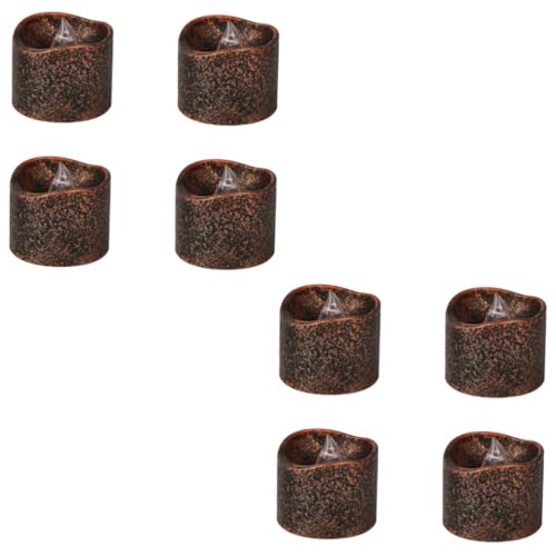 Uonlytech 8 Stk geführte Teelichter LED Teelichter Kerzen Braune Kerzen Halloween Dekoration Halloween Dekoration Kerzenlaterne Kerzenlampen Geführte Kerzenlichter von Uonlytech