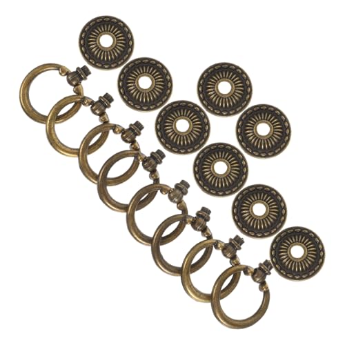 Uonlytech 8 Stück Teiliges Antike Runde Schubladengriffe mit Einzelmontageloch Robuste Vintage Möbelgriffe aus Zinklegierung Dekorative Runde Ringzüge für Kommode Kleiderschrank Nachttisch von Uonlytech