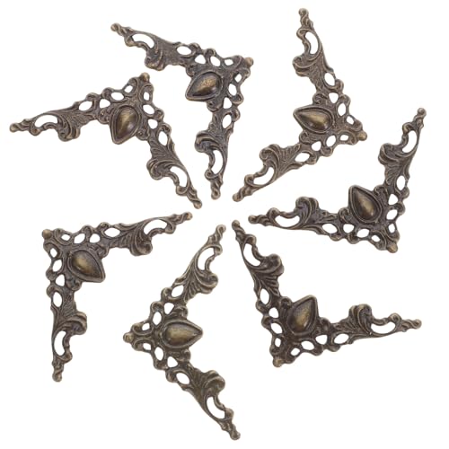 Uonlytech 80 Stück Teiliges Vintage Metall Eckenschützer aus Robustem Eisen mit Filigranem Hohlschnitt-Design Dekorative Antike Buch Schmuckbox-Ecken für DIY Scrapbook Fotoalben und Möbel von Uonlytech