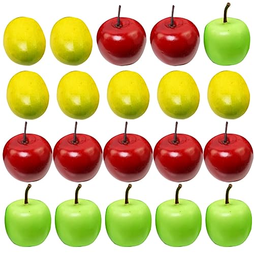 Uonlytech 90st Simulationsapfel Deko Künstliche Mini-künstliche Äpfel Fruchtmodell Prop Mini-äpfel-Verzierungen Mini Gefälschte Äpfel Fruchtmodelle Obst Weihnachten Schaum Kleine Frucht von Uonlytech