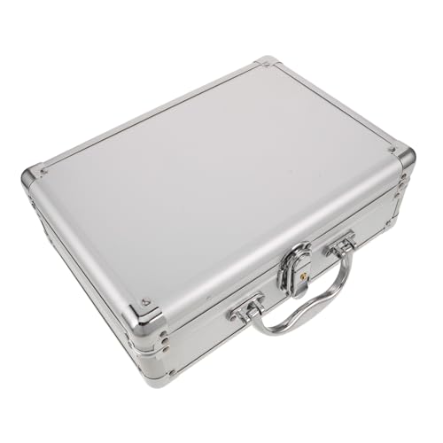 Uonlytech Aluminium Aufbewahrungsbox mit Schloss Multifunktionale Stoßfeste Metalldose mit Samtpolster Tragbare Schützende Aufbewahrungsbox für Elektronik Mikrofone Kameras und Dokumente von Uonlytech