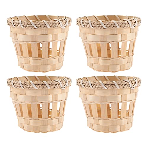 Uonlytech Bambus-Lampenschirm Mini-Gewebter Lampenschirm Boho- Innenleuchte Korbgeflecht-Kronleuchter Lichtschirm Deckenlampe von Uonlytech