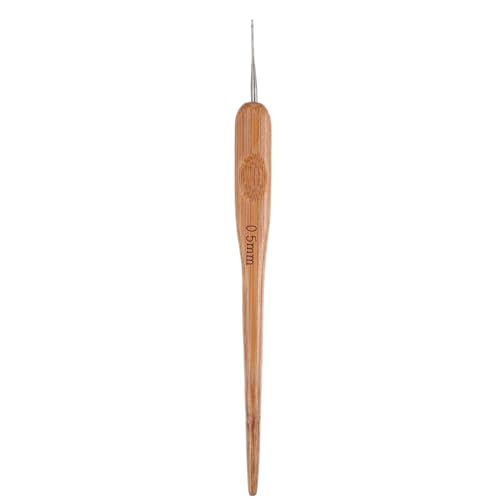 Uonlytech Bambusgriff -Perückenhäkeln Haken Nadel handhaben Anfänger Ergonomisch Weberei Zöpfe werkzeug Salon-Dreadlock-Tool Dread-Locking-Tool hölzern von Uonlytech