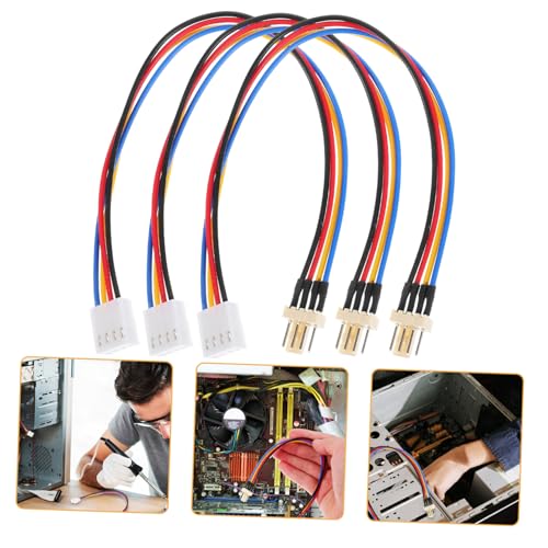 Uonlytech Computergehäuse-lüfter-verlängerungskabel 4-kabel-splitter- -adapter 3er-pack Pc-lüfter-stromkabel von Uonlytech
