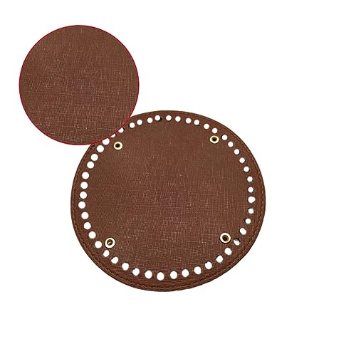 Uonlytech DIY Taschenmaterial Runde PU Leder Bodenplatte für Handarbeit Strapazierfähig für Häkeltaschen mit Goldenen Nieten Leicht zu Reinigen Schützende Basis für Taschen von Uonlytech