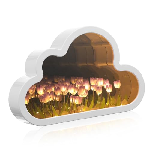Uonlytech Spiegel-nachtlampe Wolkenblumenlampe Heimdekoration Nachttisch Schminkspiegel Und von Uonlytech