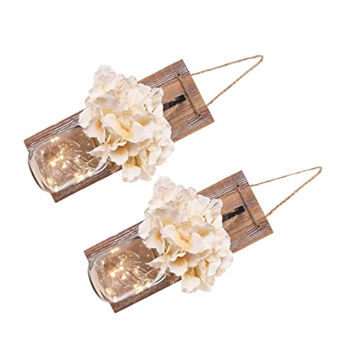 Uonlytech Dekorative Holztafelleuchten Wandhängende Kerzenhalter Eisenkunst Antikes Retro Rustikale Wandleuchten Einmachglas Lichterketten An Der Wand Montiert Laternenpfahl Planke von Uonlytech