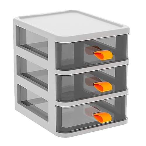 Uonlytech Desktop Aufbewahrungsbox Mini Schubladenschrank für Küche Büro Stufiger Transparenter Organizer für Kosmetik Kleinteile Kompakte Aufbewahrungslösung von Uonlytech