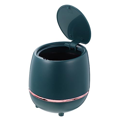 Uonlytech Desktop Mini Mülleimer mit Klappdeckel Robuster Abfalleimer für Schlafzimmer und Büro Geruchsdicht Praktischer Tischmülleimer Dunkelgrün Uonlytech Desktop Mini Mülleimer mit Klappdeckel Robuster Abfalleimer für Schlafzimmer und Büro Geruchsdicht Praktischer Tischmülleimer Dunkelgrün von Uonlytech