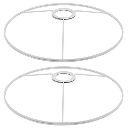 Uonlytech Eisen Lampenschirmring Rahmen: DIY Trommelring Weiß Rundlampe Schattenhalter Metallring Träger Galvanized Steel Ring Trommel Licht Käfigschutz E27 30Cm von Uonlytech