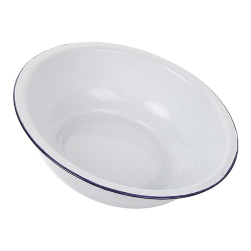 Uonlytech Vintage Emaille Rührschüssel Robuste Weiße Küchenschüssel Für Gemüse Obst Und Teig Multifunktionale Emaille-waschschüssel Für Täglichen Gebrauch Der Küche von Uonlytech