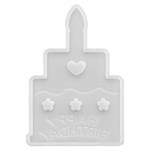 Uonlytech Epoxidform für Geburtstagstorte: Silikon-3D-Kuchengussform für Blütenpaste, Polymerton, Epoxidharz, Figurenherstellung, Schreibtischdekoration, DIY von Uonlytech
