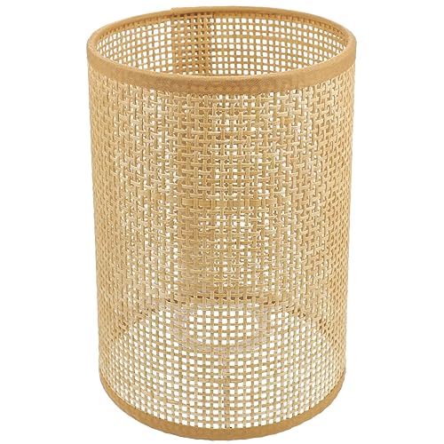 Uonlytech Ersatz Rattan Lampenschirm Tischlampe Geflochtener Hängelampe Leuchtenschirm Metall Stofflampenschirme E27 E14 Vintage Stehlampe Pendelleuchte Schirm Hängeleuchte Ersatzschirm von Uonlytech