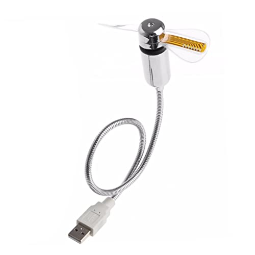 Uonlytech Flexibler Mini USB Tischventilator mit LED Anzeige Leiser Tragbarer PC Laptop aus Flexiblem PVC Einstellbarer USB Betrieben für Büro und Zuhause von Uonlytech