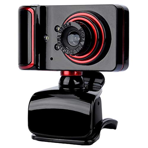 Uonlytech HD-Kamera Computer Videokamera Aufnahmekamera Desktop-Kamera Unterricht Computer Webcam für Home-Office-Geschäftstreffen (Rot) von Uonlytech
