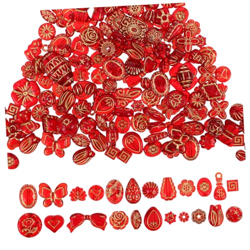 Uonlytech Handgefertigtes Schmuckzubehör Abstandsperlen Aus Gold Perlen Zum Selbermachen Von Schmuck Perlen Zur Schmuckherstellung Verschiedene Ab -farbperlen Rot Plastik von Uonlytech