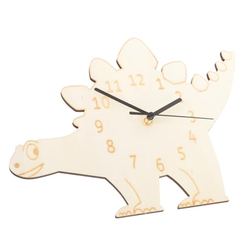 Uonlytech Holz Dinosaurier Uhr Dekorative Geräuschlose Tisch oder Wanduhren für Kinderzimmer Design Hochwertige Verarbeitung Lehruhr zur Zeitgestaltung von Uonlytech