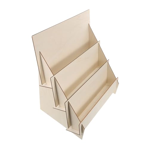 Uonlytech Holz Karten Display Regal Stufiger Postkarten Organizer Ständer DIY Holzrahmen Desktop Aufbewahrung für Handy Grußkarten Bücher Vielseitig Tisch Organizer Holzmaterial Stabil von Uonlytech