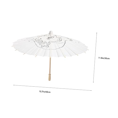 Uonlytech Kleiner DIY Papierregenschirm Blanko Klassischer Dekorationsschirm zum Bemalen Zartes Langlebiges Handwerksornament für Kreative und Gestaltung von Uonlytech