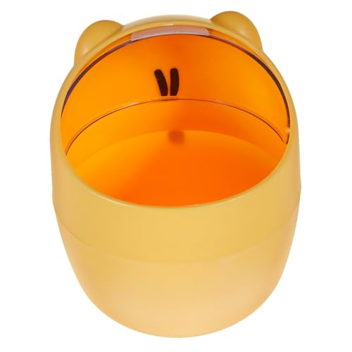 Uonlytech Kleiner Tischmülleimer mit Deckel Süßer Cartoon Papierkorb Multifunktionaler Desktop abfalleimer für Küche Schlafzimmer Büro Platzsparend und Leicht für Wohn Arbeitsbereiche von Uonlytech