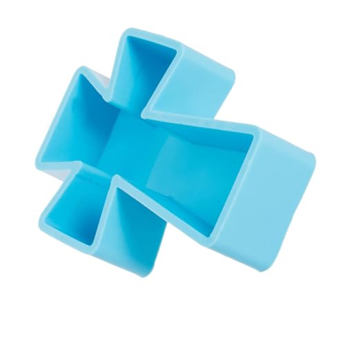 Uonlytech Kreuz Silikonform für DIY Kerzenhalter und Epoxidharz Gießen Flexible Ungiftige Silikonform für Seifen Aromatherapie und Bastelprojekte Vielseitiges Kerzenständer Gießform Blau von Uonlytech