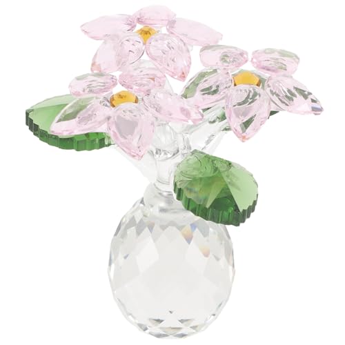 Uonlytech Kristallblumen Dekofigur aus Kristallglas Kleine Vase mit Rosa Blüten Stilvolle Wohnzimmertisch Dekoration Geeignet für Zuhause Büro und Party Langlebiges für Familie und Bekannte Uonlytech Kristallblumen Dekofigur aus Kristallglas Kleine Vase mit Rosa Blüten Stilvolle Wohnzimmertisch Dekoration Geeignet für Zuhause Büro und Party Langlebiges für Familie und Bekannte von Uonlytech
