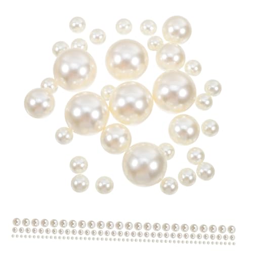 Uonlytech Kunststoffperlen Perlenmix Vase Füller Glänzende Deko Perlen für Tischdeko Hochzeit Bastelperlen Beige DIY Schmuck Zubehör von Uonlytech