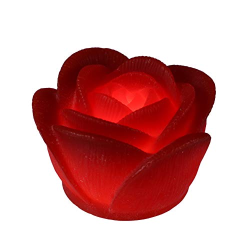 Uonlytech LED Rose Kerze Leuchten Leuchtend Rot Rose Blumenkopf Kerze Rauchlose Kerze Nachtlampe Valentinstag Leuchtendes Spielzeug für Frauen Männer von Uonlytech