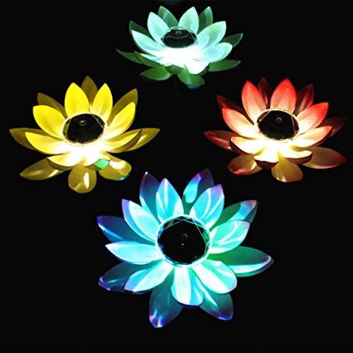 Uonlytech LED Schwimmende Lichter, Wasserdichte Lotus Flower LED Wunschlicht, Lotus Pond Lichter für Pool Garden (2Pcs, Mixed Colors) von Uonlytech