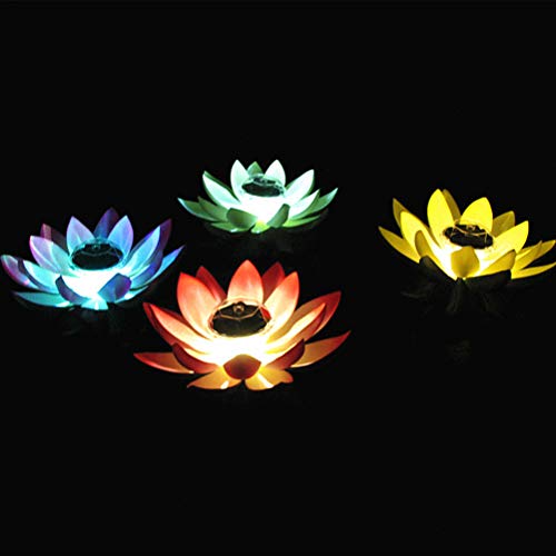 Uonlytech LED Schwimmende Lichter, Wasserdichte Lotus LED Wunschlicht, Lotus Teich Lichter für Pool Garten (1Pcs, Gradienten Rampe) von Uonlytech