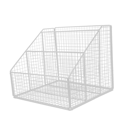 Uonlytech Layered Bücherregal Schlüssel Zeitungsständer dekorativer Buchhalter montiert Gestell Büro Schreibtisch Zeitschriftenhalter Desktop -Dateihalter Schmiedeeisen Weiß von Uonlytech