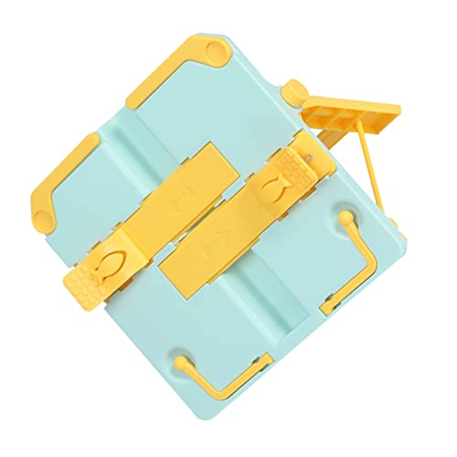 Uonlytech Leseständer Tragbar Verstellbar Lesebuchhalter mit Clips Ergonomisch zur Haltungskorrektur Stabiler Buchhalter für Schule Studium und Freizeit Blau Gelb von Uonlytech