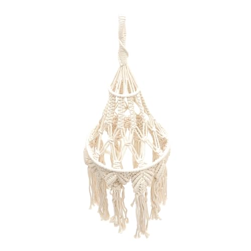 Uonlytech Makramee Lampenschirm Baumwollseil Boho Stil Hängeleuchte für Deckenlampen Handgewebt Leicht und Dekorativ für Wohnzimmer und Schlafzimmer von Uonlytech