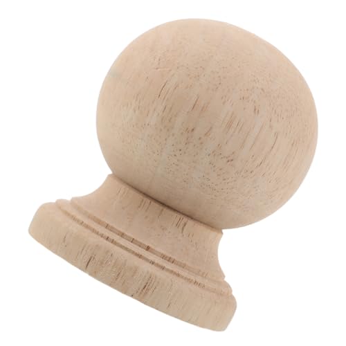 Uonlytech Massive Holzdekorationssäulen Innenholzfinal Rustikale Bettpfostenkappe DIY -Holzgeländer Rustikaler Fahnenmast rustikales DIY -Möbelfinial unvollendeter Treppe Verandasäulen Beige von Uonlytech