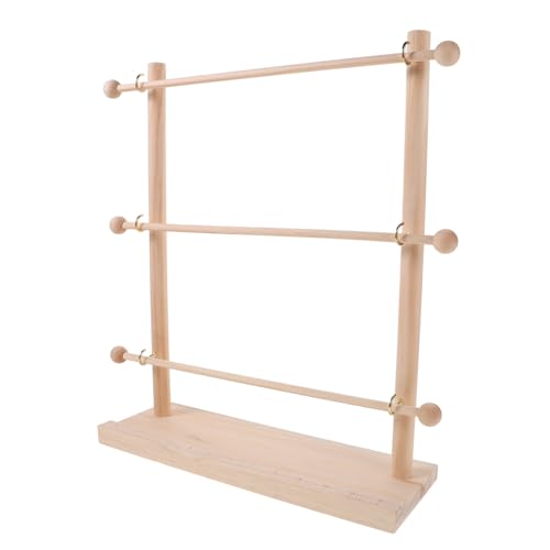 Uonlytech Mehrstöckiger Holz-spulenhalter für Nähgarn und Bänder Garnrollen-Organizer für Scrapbooking und Bastelbedarf Stabiler Tischständer für Näh Floristikbedarf Platzsparend Vielseitig von Uonlytech