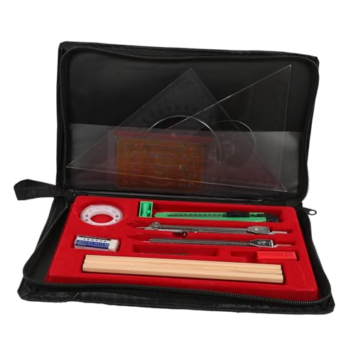 Uonlytech Multifunktionales Zeichnungsset für Ingenieure Professionelle Zeichenwerkzeuge mit Aufbewahrungsbox für Schule Architektur und Holzverarbeitung Radiergummi und von Uonlytech