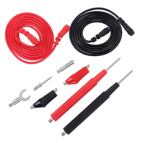 Uonlytech Multimeter Messleitungen PVC Isoliert Flexible Prüfleitungen mit Metall Krokodilklemmen für Strom Spannung Transistor Dioden Tests von Uonlytech