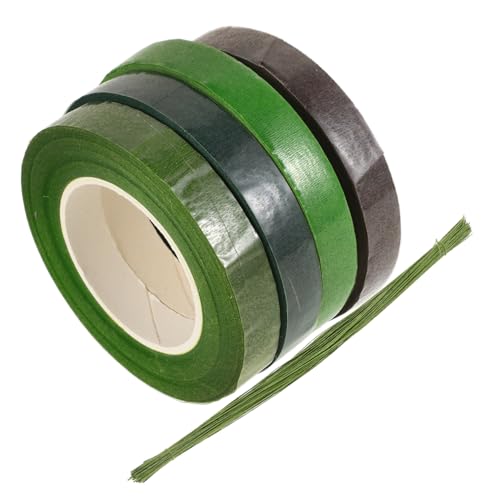Uonlytech Papier Rattan Rosenmaterial Stammdraht Blumenstrauß-kit Herstellung Blumenarrangement-Set Simulation Anordnung Wickeln Stängelband Dekorationen Cutter Abs von Uonlytech