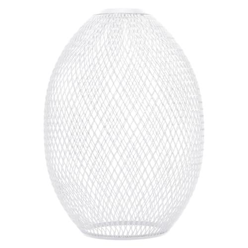 Uonlytech Pendelleuchte Schatten Metall Eisen Draht Lampe Farbton Vintage Lampe Schatten Industrielle Lichtabdeckung Hängende Licht Lampenschirm Für Deckenlicht Weiß von Uonlytech