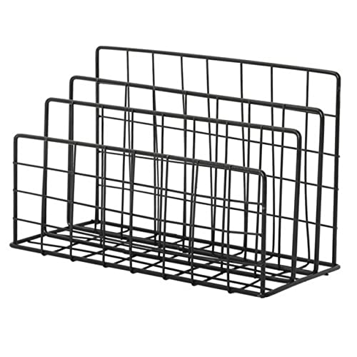 Uonlytech Postlagerregal bücherregal Book Shelves Zeitschriftenhalter Schreibtisch Organiser Book Shelf Stand briefhalter Mehrzweck-Lagerregal Postsortierer Magazinhalterung Eisen Black von Uonlytech